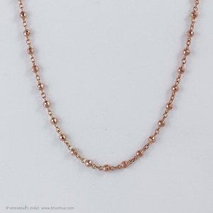 สร้อยคอ45pink gold เม็ดตัดลายคั่นโซ่