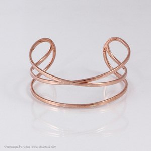 กำไลpink gold ลายขดลวดโปร่ง2