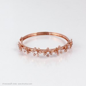 กำไลpink gold ลายดอกไม้