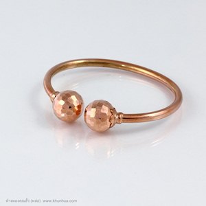 กำไล pink gold45% หัวกลมตัดลาย