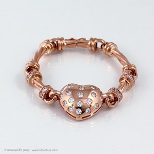 สร้อยข้อมือ pink gold50% ลายหัวใจดวงใหญ่