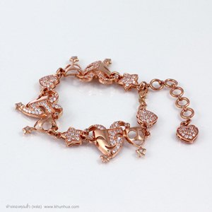 สร้อยข้อมือ pink gold50% ลายหน้ากาก