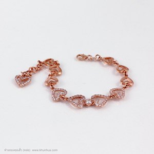 สร้อยข้อมือ pink gold50% ลายหัวใจ