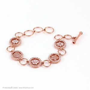 สร้อยข้อมือ pink gold50% ลายหัวใจ+ดาว