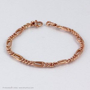 สร้อยข้อมือpink gold45% ลายเลทคั่นโซ่