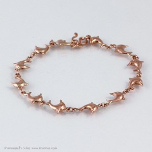 สร้อยข้อมือpink gold45% ลายโลมา