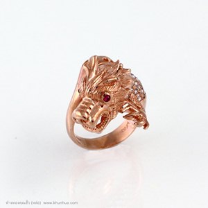 แหวน pink gold ลายมังกร