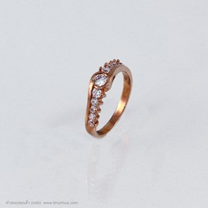 แหวน pink gold ลายแถวเรียง